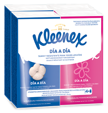 Pañuelos Kleenex Día a Día Cubo Caja x 60 Unidades Paquete x 2 Uds